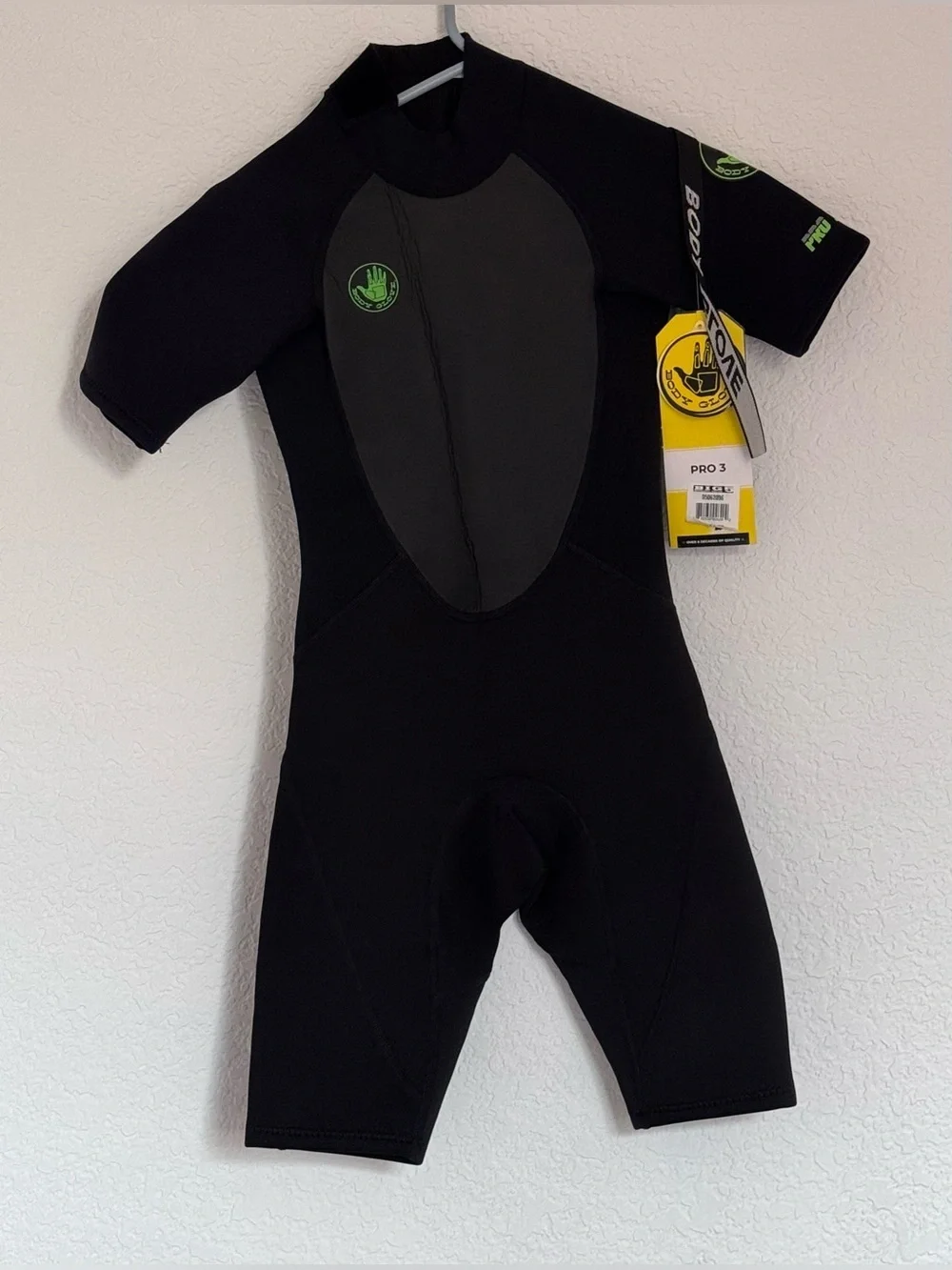 Body Glove Pro3 Kids Black Shorty Wetsuit with Green Logo